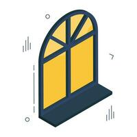 Editable design icon of window vector