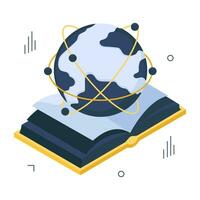 A isometric design icon of science book vector