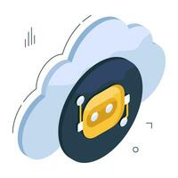 An icon design of cloud robot vector