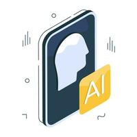 Premium download icon of mobile ai vector