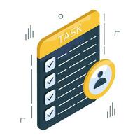 Icon of task list in isometric design vector