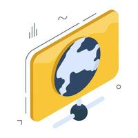 Editable design icon of global mail vector