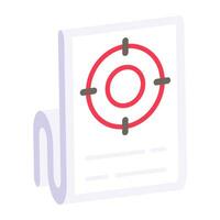 Conceptual flat design icon of target file vector