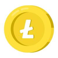 Editable design icon of litecoin vector