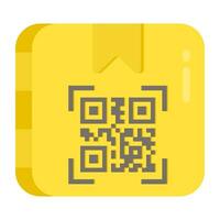A flat design icon of parcel barcode vector