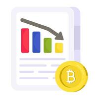 Perfect design icon of bitcoin  chart vector