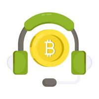 Creative design icon of bitcoin customer service vector