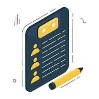 Icon of employee list in isometric design vector