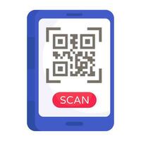 Flat design icon of mobile barcode vector