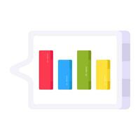 Conceptual flat design icon of bar chart vector