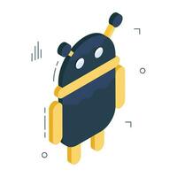 A colored design icon of robot vector