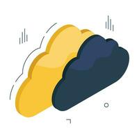 un isométrica diseño icono de nube vector