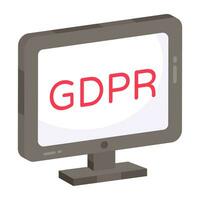 Conceptual flat design icon of gdpr vector