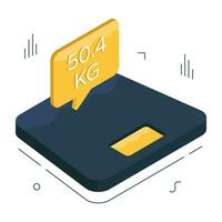 A flat design icon of weight scale vector