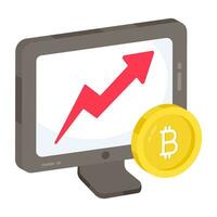 Trendy design icon of online bitcoin analytics vector