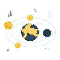 An isometric design icon of solar system vector