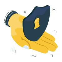 An editable design icon of security shield vector
