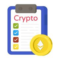 Creative design icon of crypto list vector