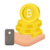 An icon design of bitcoins vector