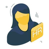 Editable design icon of hr manager vector