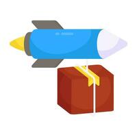 Editable design icon of rocket delivery vector