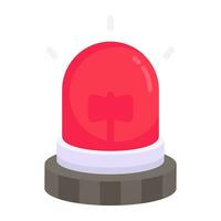 Revolving red light icon, vector design of siren