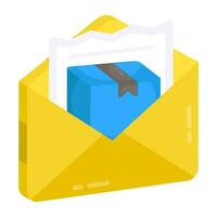 A flat design icon of logistic mail vector