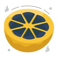 A unique design icon of lemon slice vector