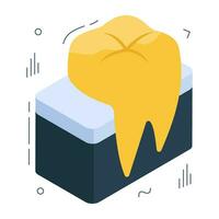 icono de descarga premium de diente vector