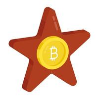 A unique design icon of bitcoin ratings vector