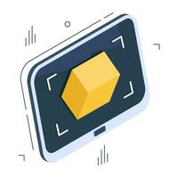 Editable design icon of 3d cube vector