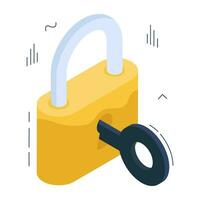 An editable design icon of padlock vector