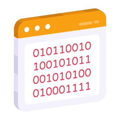 An icon design of binary code