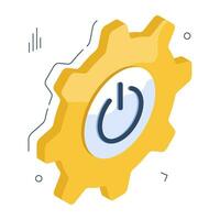 Conceptual isometric design icon of power setting vector