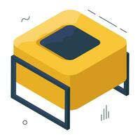 Editable design icon of square table vector