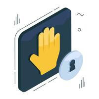 A creative design icon of secure hand vector