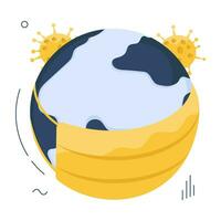 Editable design icon of global mask vector