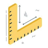 A isometric design icon of L scale vector