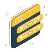 Modern design icon of web password vector