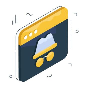 conceptual isométrica diseño icono de en línea hacker vector