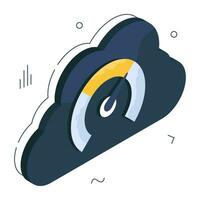 Modern design icon of cloud speed test vector