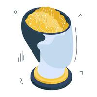 Vector design of brain, isometric style icon