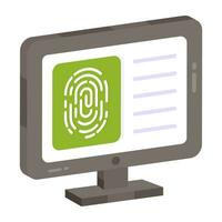 A colored design icon of online fingerprint vector