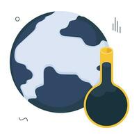 Thermometer with globe symbolizing concept of global warming vector