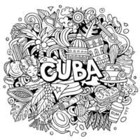 Cuba cartoon doodle illustration. Funny Cuban design vector