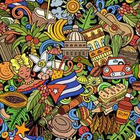 Cartoon doodles Cuba seamless pattern vector