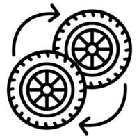 Tire Rotation icon line vector illustration