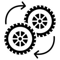neumático rotación icono línea vector ilustración