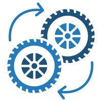 Tire Rotation icon line vector illustration