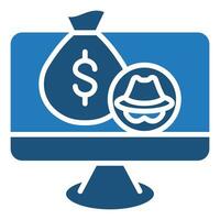 E-Financial Fraud icon line vector illustration